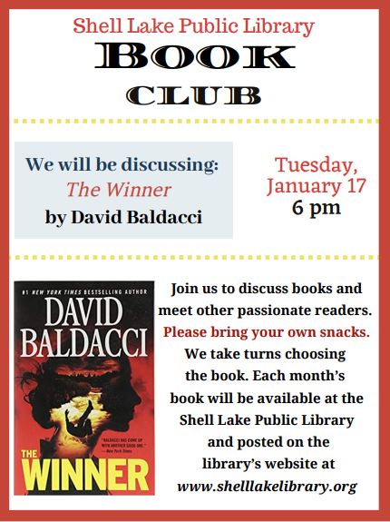 Book Club on Tuesday, January 17 at 6pm.